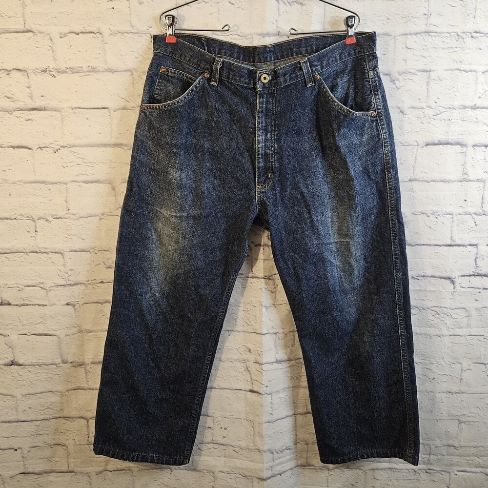 Ralph Lauren Polo Jeans Co Mens 36x30 Blue Denim C-5 Carpenter Altered Vintage